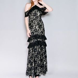 Aidan Mattox Lace Halter Mermaid Gown Size 2